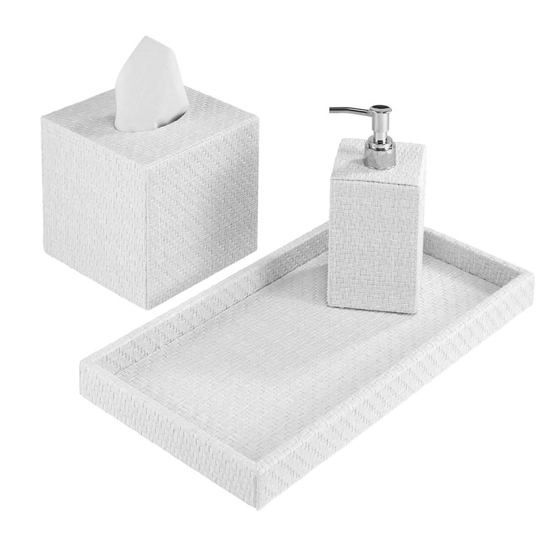 Wicker Vanity Tray, White