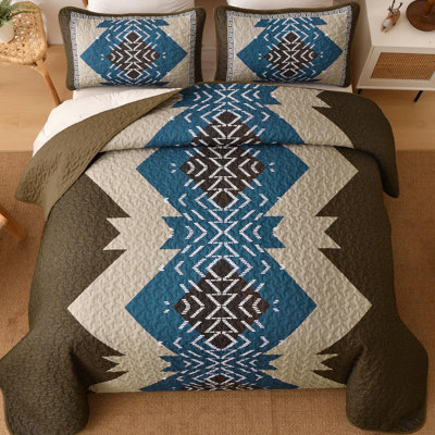 Ensemble de couvre-lit 3 pièces Boho Aztec Western