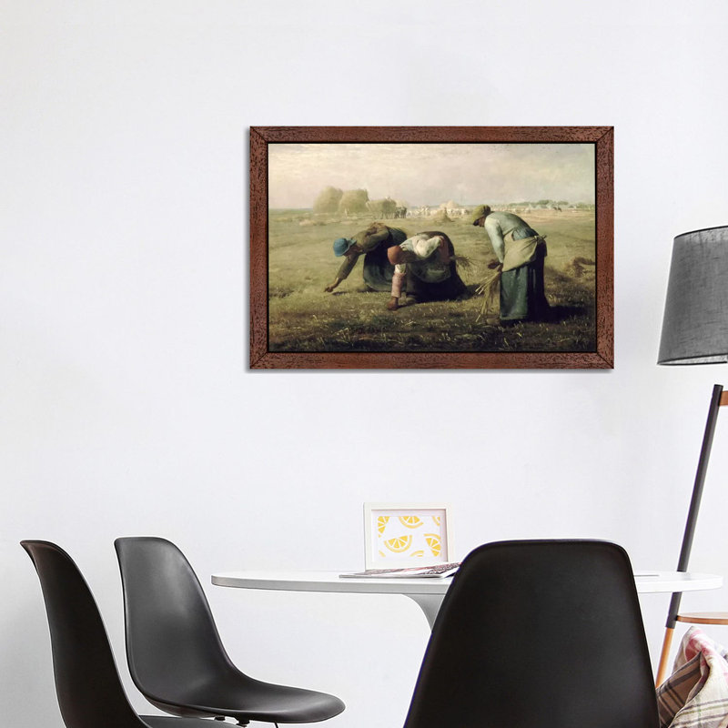 The Gleaners by Jean-Francois Millet - Painting on Canvas, Brown Floater Framed, 66.04 cm H x 45.72 cm W