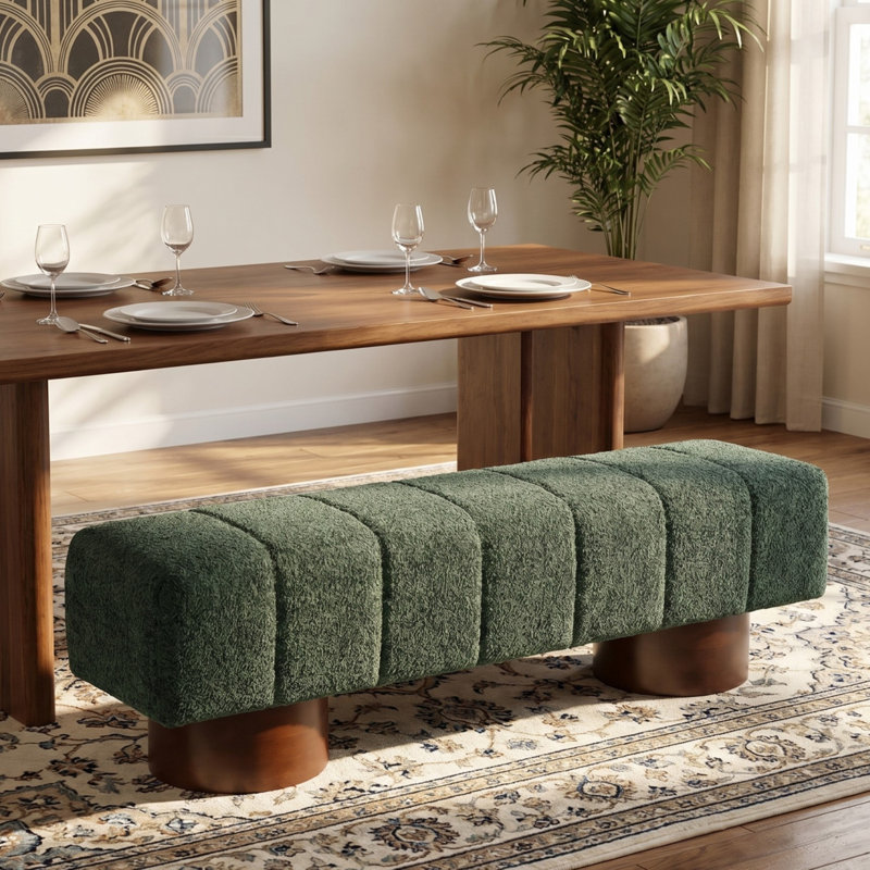 Banc de salle à manger rembourré Scarlett, Green Boucle