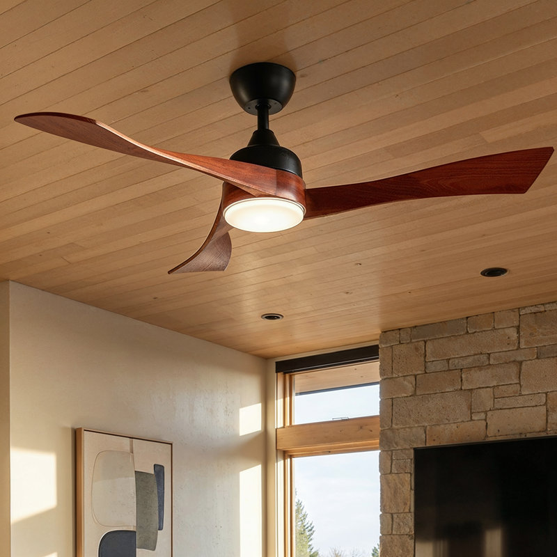 Ventilateur de plafond 42 po avec application Bluetooth, moteur réversible et éclairage DEL