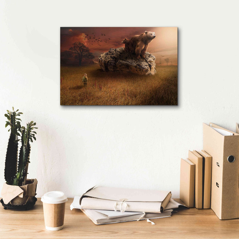«Bear With Me» par Alan, estampe numérique sur toile, H 12 po x l 18 po x P 0,75 po