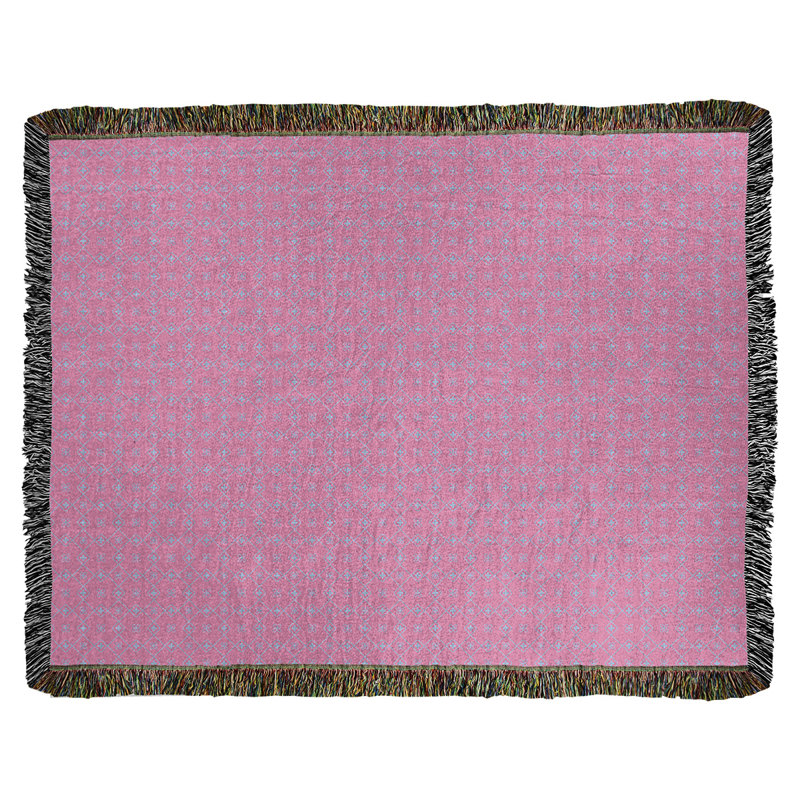 Couverture en coton tissé Katelyn Elizabeth, l 50 po x L 60 po, Rose / bleu