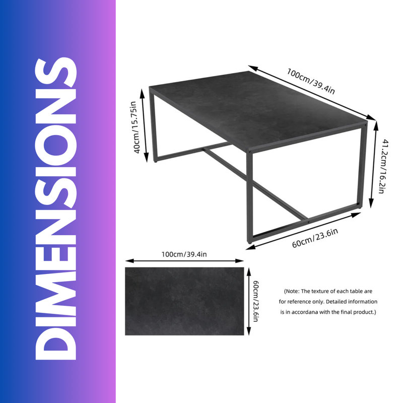 Osbonre Rectangular Faux Marble Coffee Table Living Room Furniture