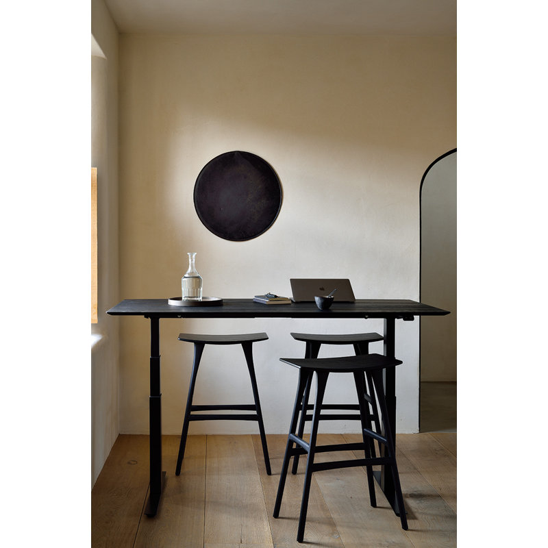 Bok Standing Desk, 25" H x 63" W x 31.5" D, Oak Black/Black