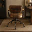 Fauteuil de bureau Hallie Vintage Whiskey en cuir pleine fleur avec hauteur et inclinaison réglables pour un confort d'assise optimal