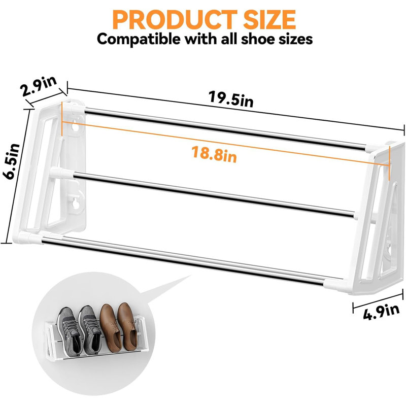 3-pack Hanging Shoe Rack White