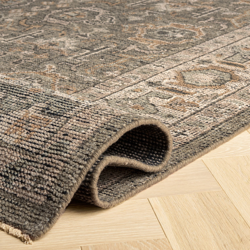 Izmir Hand-Knotted Wool Linen Area Rug, Rectangle 6' x 9'