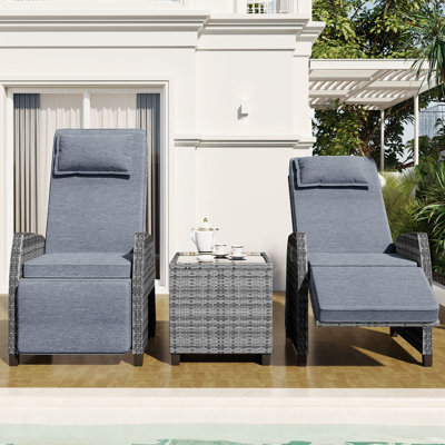 Deux réglables avec table basse - et acier galvanisé pour une chaise de jardin paisible et une détente en plein air