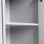 Îlot de cuisine K&K avec armoire de rangement pour poubelle, chariot de cuisine avec abattant, support à épices, porte-serviettes et tiroir, îlot de cuisine sur roulettes avec tablette réglable-1798708078
