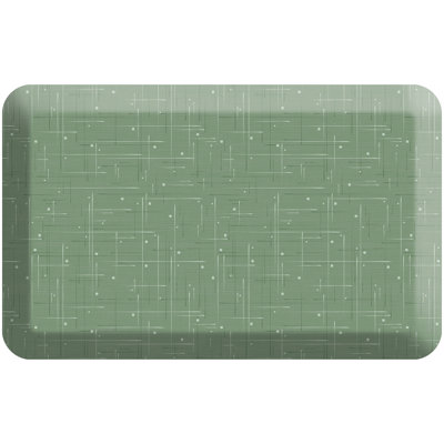 Anti-Fatigue Kitchen Comfort Mat, Modern Circuit Pattern in Sage