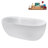 67" Streamline Soaking Glossy White Freestanding Tub and Tray With Internal Drain-101413055