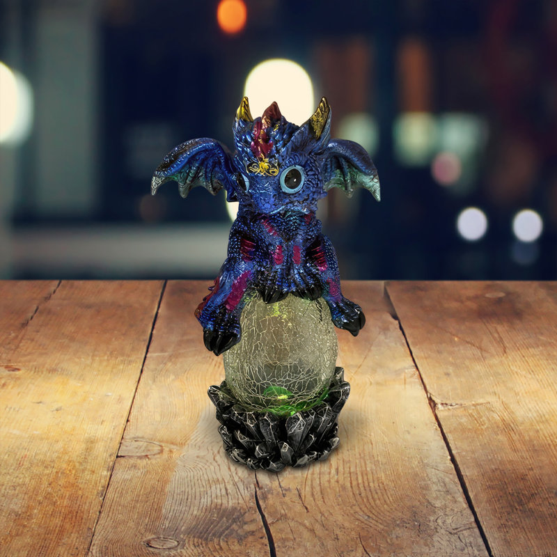 Figurine 6,75 "H dragon sur DEL, Bleu
