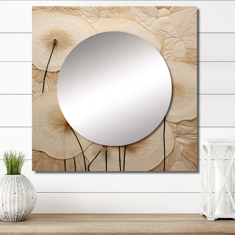 Andrillon - Grand miroir carré pour décoration murale Morning Glory, 29 po x 29 po