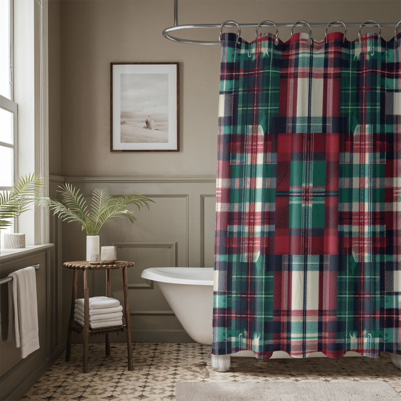Classic Plaid Textures - Rideau de douche standard 1 pièce, H 74 po x l 71 po