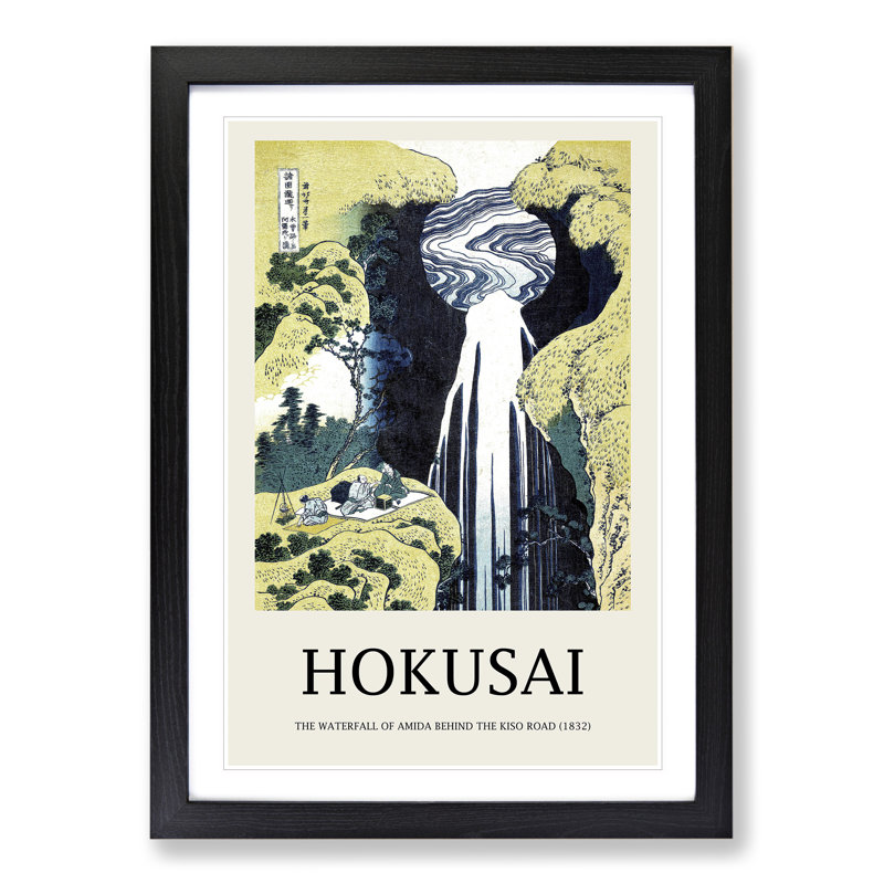 The Waterfall of Amida Behind the Kiso Road by Katsushika Hokusai - Picture Frame Painting, 65cm H x 48cm W x 2cm D