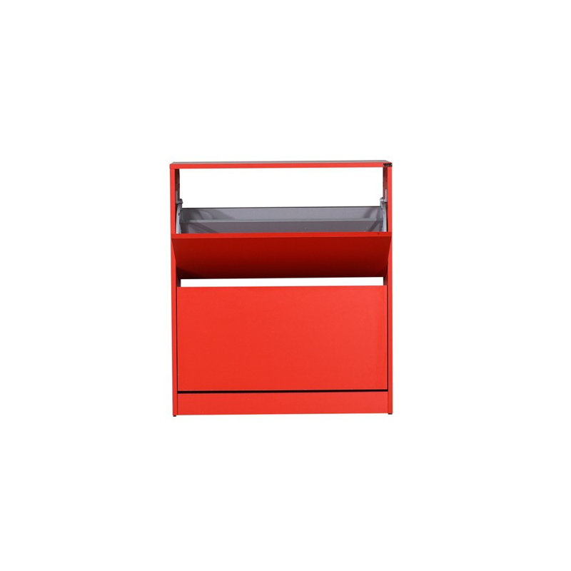 Baneen 8 Pair Shoe Storage Cabinet, Red