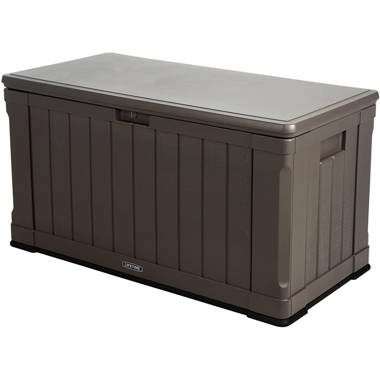 Lifetime Heavy-Duty 116 Gallon Plastic Deck Box, Desert Sand 