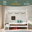 Lit plateforme House avec escalier, structure de lit simple en bois massif, profil bas et design amusant pour enfants-1055038403-1055038404