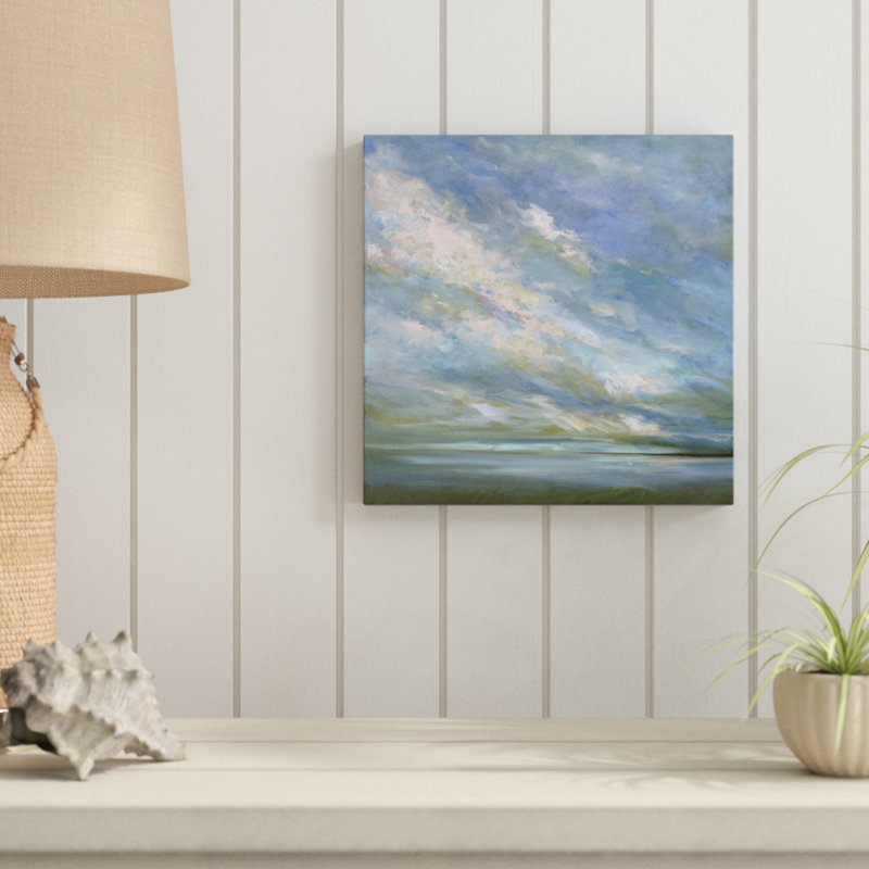 «Coastal Sky # 3», peinture sur toile, H 12 po x l 12 po