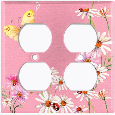 Patterned 2 - Gang Duplex Outlet Standard Wall Plate