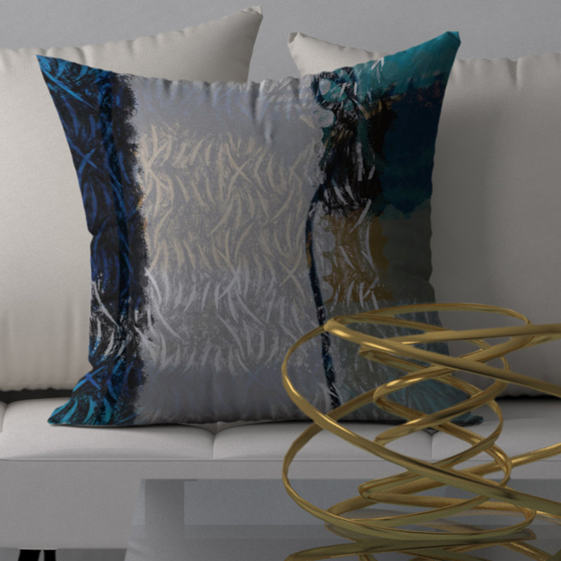 Abstract Reversible Throw Pillow, 18" x 18"