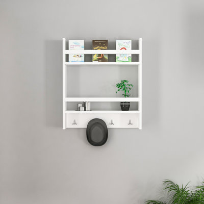 2 Piece Accent Shelf with Hooks