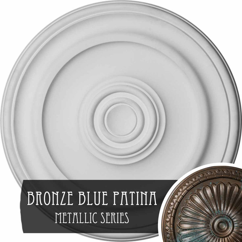 Médaillon de plafond Endurathane Randee, DE 20 po x P 1 3/8 po (convient aux auvents jusqu'à 3 7/8 po), fini craquelé Gobi peint à la main