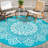 Round Outdoor Patio Rugs 5Ft Reversible Plastic Straw Rug with Carry Bag Lightweight Waterproof Camping Mat for Outdoor Porch Deck Backyard-820894653-820894642