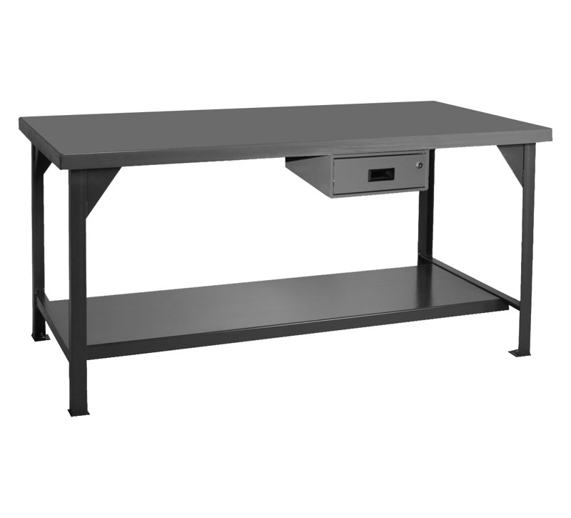 Établi avec plan de travail en acier extra lourd, H 34 po x l 48 po x P 30 po