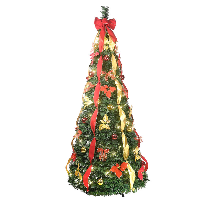 Arbre de Noël pop-up avec 200 lumières UL blanc chaud, 64'