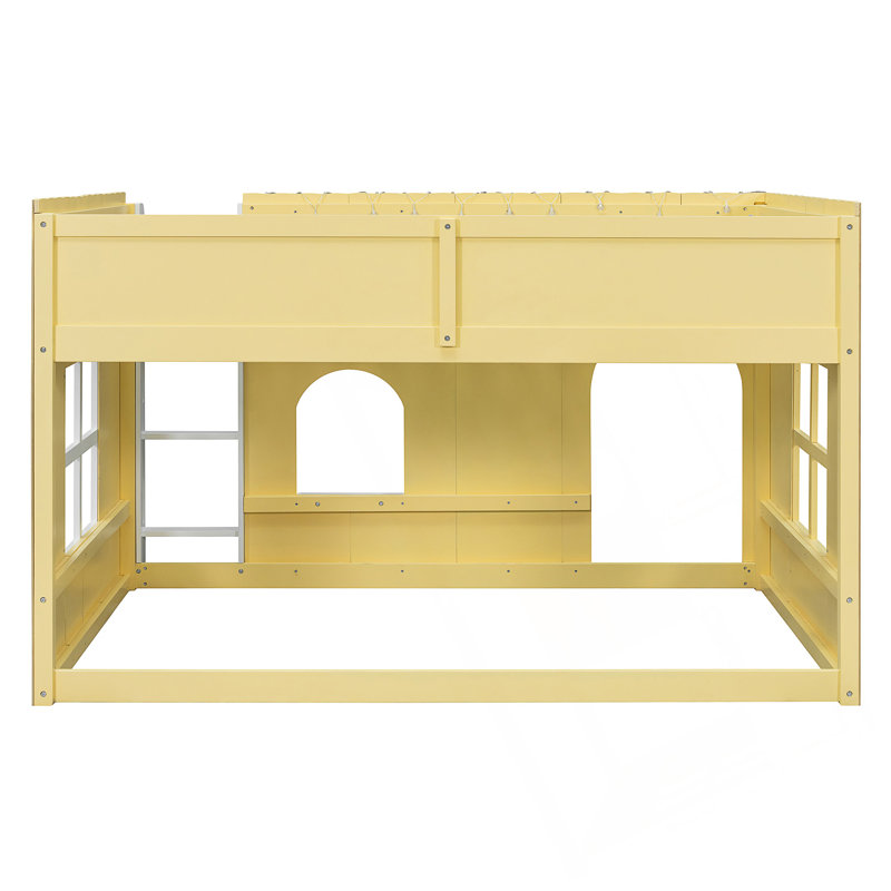 Lit mezzanine pour enfant (taille standard) avec guirlande lumineuse DEL et espace de jeu