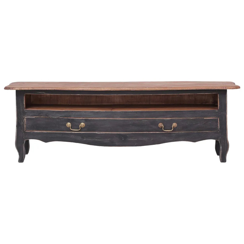 TV Cabinet 120x30x40 cm Solid Mahogany Wood, Black