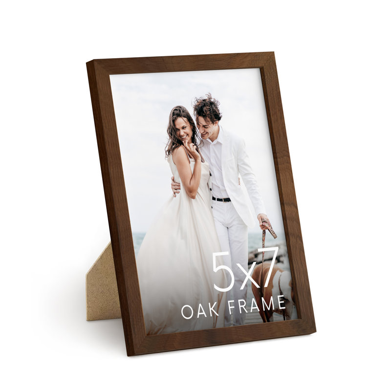 Classic 5x7 Walnut Oak Wood Picture Frame