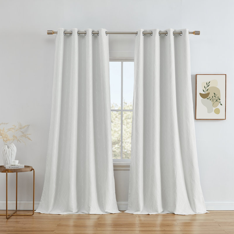 Farnham Curtain Pair, 50" W x 96" L, White