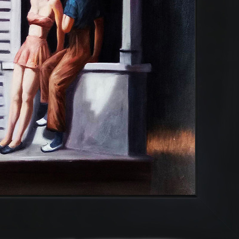 « summer evening » par edward trémie-picture image painting on toile, H 24,75 po x l 28,75 po x P 2 po, Noir