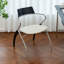 Chaise d'appoint à dossier bas noir et blanc (ensemble de 2)-129993754