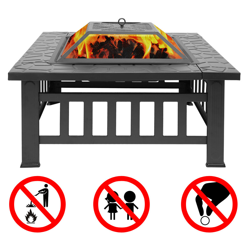 Grove Park 36 in. x 18 in. Round Concrete Propane Gas Fire Pit