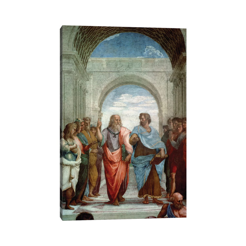 Aristotle And Plato: Detail From The School Of Athens In The Stanza Della Segnatura, 1510-11 by Raphael - Wrapped Canvas Gallery-Wrapped Canvas Giclée
