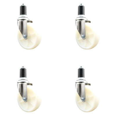 Nylon Swivel Expanding Stem Caster Set