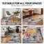 Tapis abstrait ivoire / gris / bleu Noires-1169188629