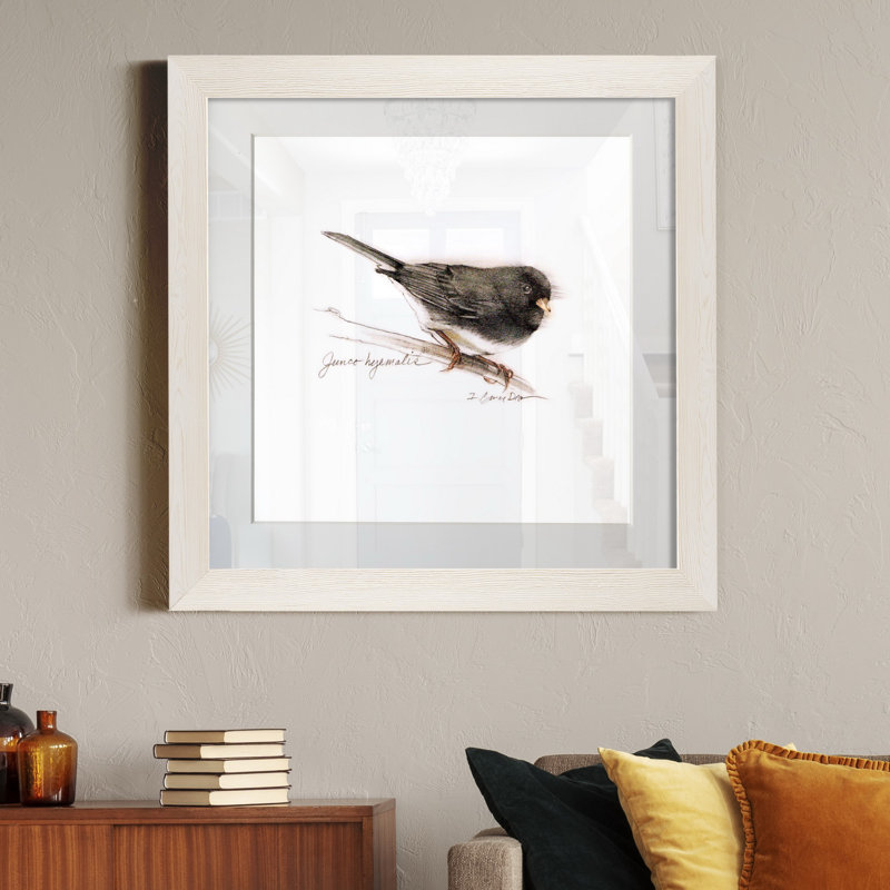 Mixed signaux IV-reproduction d’art sur papier encadrée, H 31,5 po x l 31,5 po x P 1,5 po, Cadre blanc