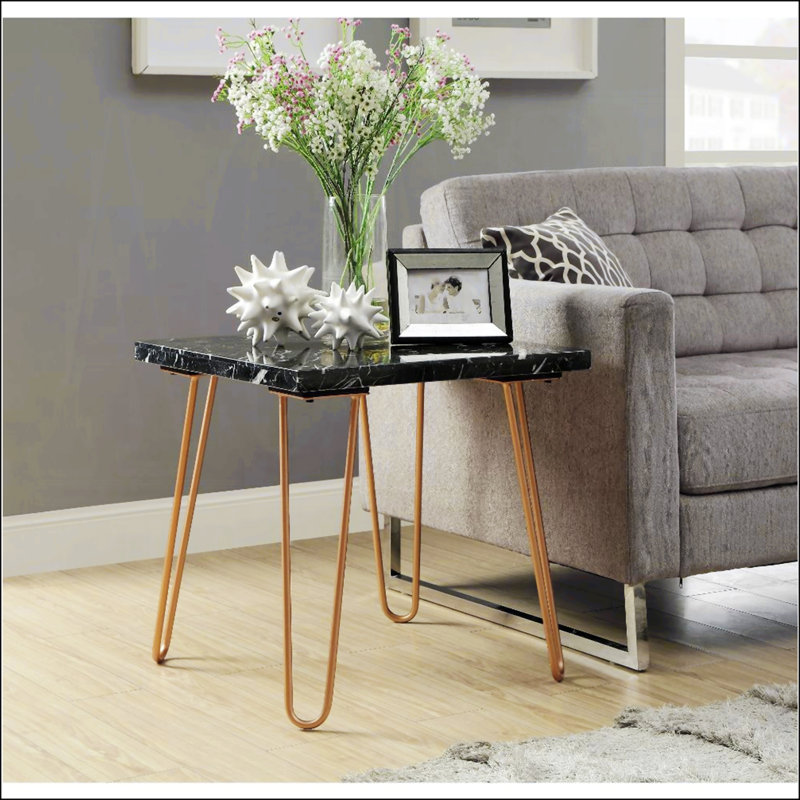 Table de bout Modern Elegance, Noir, Doré