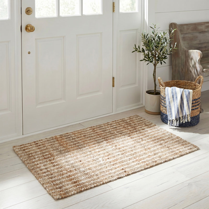 Tapis ivoire tissé à la main Chester, Rectangle 2 pi x 3 pi