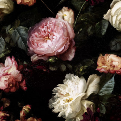 Floral Wallpaper Vintage Roses Removable Wall Decor