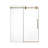 56"-60"W*72" H Frameless Single Sliding Shower Door – 5/16" (8Mm) Clear Tempered Glass, Bypass Design With Brushed Gold Finish-124898923