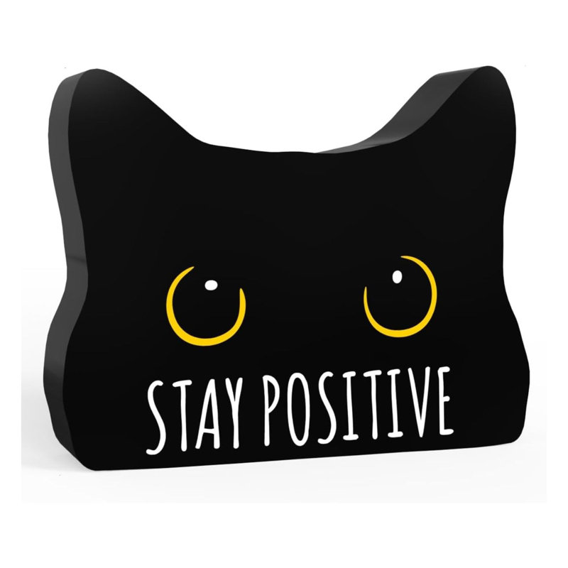 Enseigne amusante en acrylique chat noir