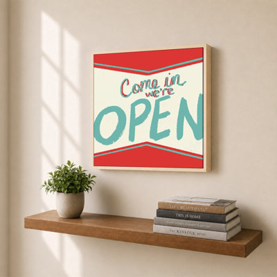 «Retro Open Sign» par Jen Bucheli - Impression sur toile