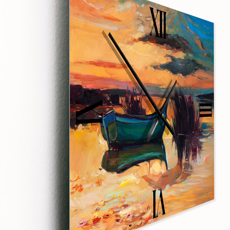 Horloge murale bateau pendant la lueur du lac I, Grand