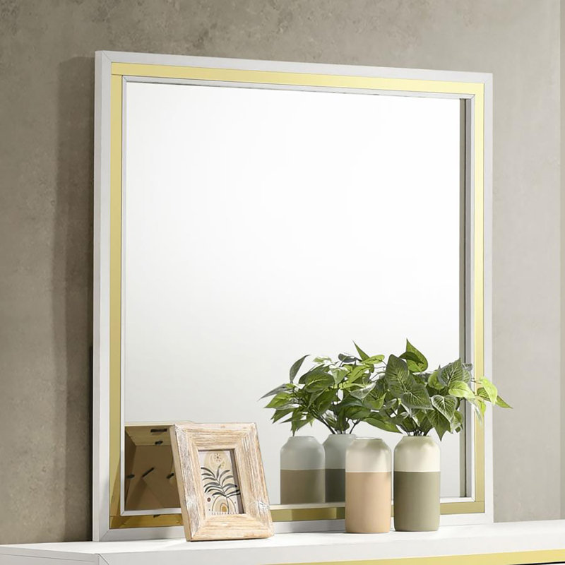 Miroir de commode Leibowitz, Blanc